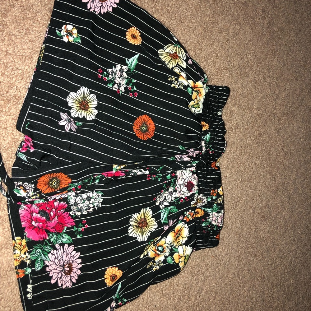 black floral shorts
